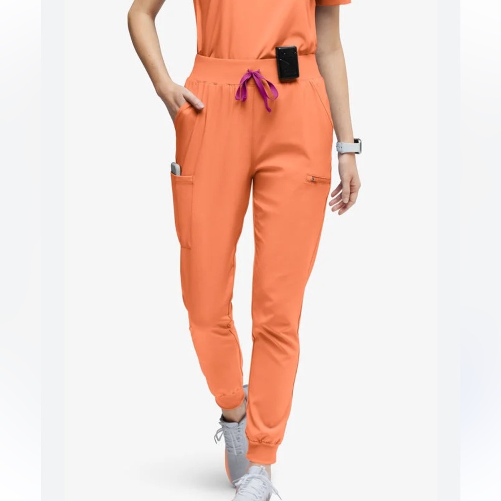 Figs Women's Vibrant Orange Jogger Scrub Pants